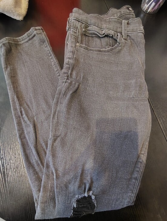 Express Denim - Express Gray Distressed Knee  Legging Jeans Size 10